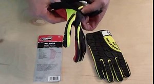 MCR Safety PD2901L Predator Textured PU Coated Synthetic Leather Palm, High Visibility, Spandex Tire Tread Back Gloves, Lime, Large, 1 Pair