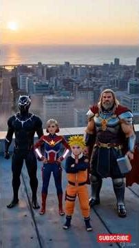 Thor, Naruto & Captain Marvel Team Up! 🔥 Alien Insect Invasion 3D CGI #shorts #robothulk