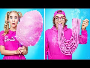 24 Heures à Manger Uniquement de la Nourriture ROSE 🍭🌸 Défi Drôle & Astuces Alimentaires Folles