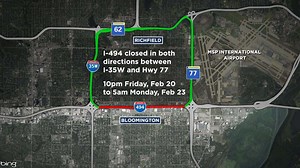 Big weekend closure on I-494: Here's how to get around it