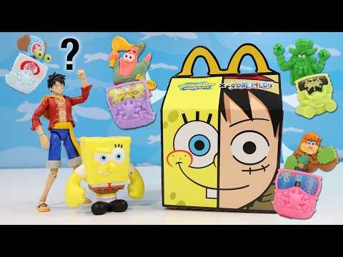 SpongeBob Meets Gear 5 Luffy! Full Happy Meal Crossover Review