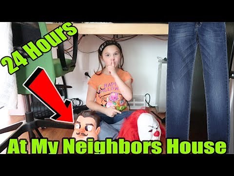 24 Hours Overnight In My Neighbor's House! 24 Hour Challenge In Hello Neighbor In Real Life