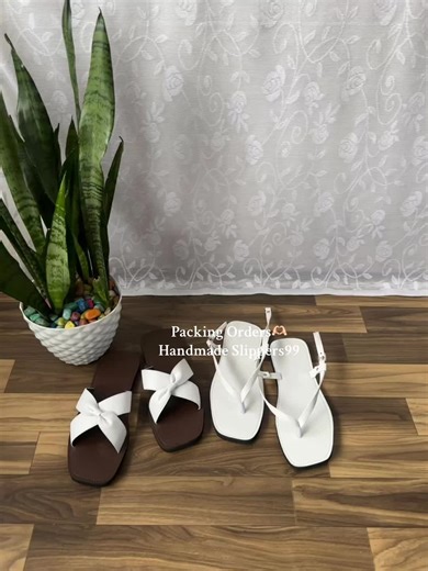 Orange Handmade slippers on TikTok