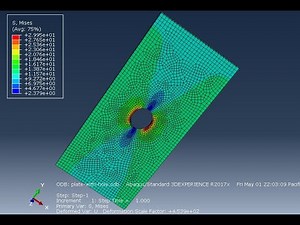 #abaqus tutorials : analysis of #plate with a hole - 3D model