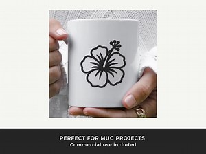 Hibiscus Flower SVG: Tropical Botanical Cut File for Cricut and Silhouette - Etsy