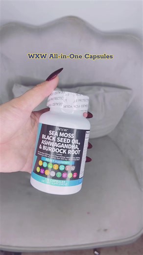WXW All-in-One Capsules - Vitamin & Mineral Dietary Supplement for Lasting Energy, Deeper Sleep, and Balanced Cortisol - Features Sea Moss, Black Seed Oil, Ashwagandha, and Burdock Root - 120 Capsules with FDA & GMP #allin1 #check out na mga mie 🥰
