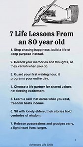 565K views · 1.5K reactions | 7 life lessons from an 80 year old | Advanced Life Skills | Facebook