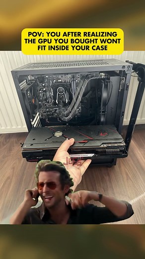 Checked every FPS benchmarks. Forgets to check case compatibility. 🤣 #pcbuild #pcmemes #pcmr