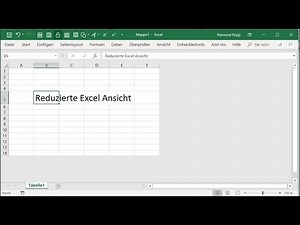 Excel reduzierte Seite Ansicht mit Rand ohne Spalten und Zeilen