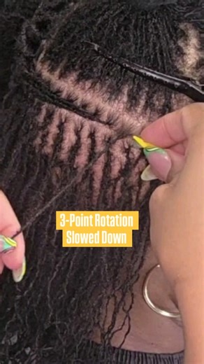 The Black Beauty Standard - Sisterlocks & Microlocs on Instagram: "Here’s the 3-point rotation slowed down so you can really see the pattern. Save this and practice it 😎✨ Professional Sisterlocks and Microlocs retightening demonstration showing a slowed-down 3-point rotation technique. This method creates cleaner roots, balanced tension, and longer-lasting results, and is ideal for finer hair and clients seeking a fuller finish. Educational content for locticians, natural hair professionals, an