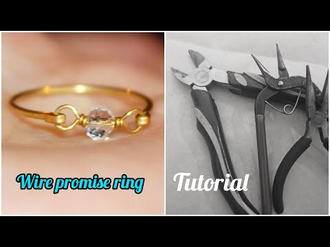DIY promis Ring - Wire ring making tutorial- wire beaded ring