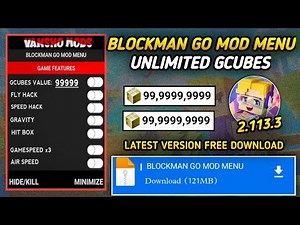 Blockman Go Mod menu v2.113.2 Free GCubes, Fly & Speed Antiban (100% Work) blockman go mod apk 2025