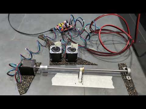 Stappenmotor test voor modelbaan vitrine