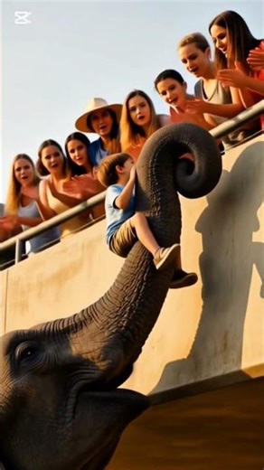 Elephant Saves Falling Child🐘🐘💗💗🥺#ElephantHero\r#AnimalRescue\r#ZooMoment\r#WildlifeKindness