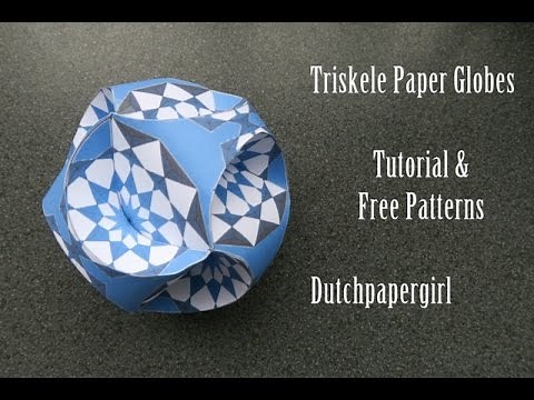 Triskele Paper Globes - tutorial - free patterns - dutchpapergirl