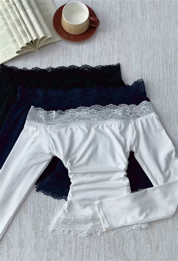 The white lace blooms at the shoulders,showing just the right amout of skin 🫦#offshoulder #lace #sexy #OOTD #tiktokshopjumpstartsale