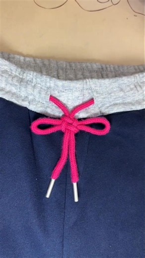 How to tie a drawstring knot on your sweatpants Simple and pretty #versatilesewin #tips #shortsfeed
