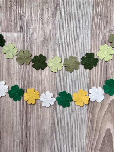 Handmade Shamrock Bunting, St. Patrick's Day Garland, Handmade Felt Garland, Circle Banner, - Etsy