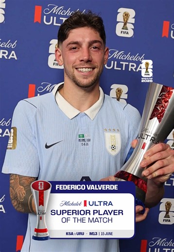 Your @Michelob ULTRA Superior Player of the Match is Federico Valverde. 👏 #FIFAWorldCup #SuperiorPOTM