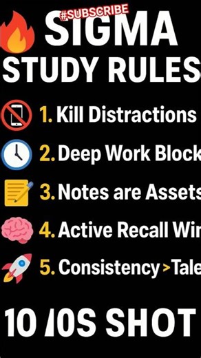 🔥 Top 5 Sigma Study Rules for Students | Study Motivation 2025 🚀📚