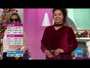 Antthony Choker VNeck Ribbed Velvet Knit Blouse