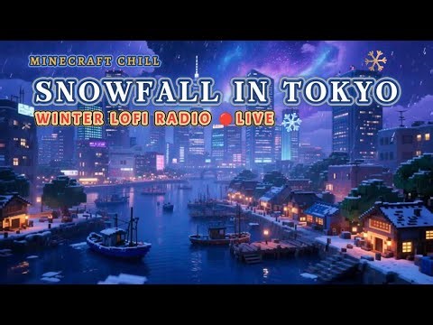 Tokyo Snowfall 10 Hours – Cozy Winter Lofi Beats ❄️ | Minecraft Chill Playlist for Study & Sleep