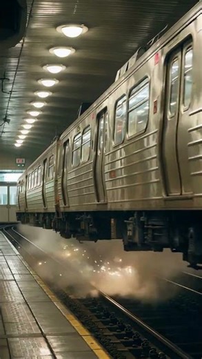 A Train Hovers Above the Tracks