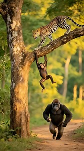 Unbelievable Showdown: Orangutan Takes on Leopard with Bare Hands in Wild Jungle Battle - Full video in comments! | Hornby Eagles