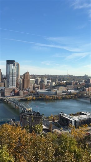View Pittsburgh on Instagram: "Beautiful fall 🍁 day here in Pittsburgh! #city #bridges #overlook"