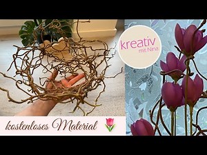 Holzschale aus Ästen selber machen 🌷 kostenlose Deko 2023 Gartendeko Blumen und Frühlingsdekoration
