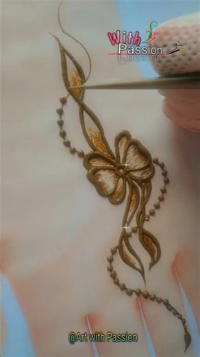 Aesthetic Floral Bow Mehndi Design ✨Easy "Bow & Flower" Mehndi Tutorial🌸 #HennaArt #shorts #asthetic