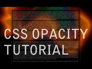 How to Use CSS opacity settings to adjust your website elements' transparency