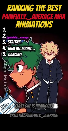 Ranking the best Painfully._.average MHA animations #anime #mha #myheroacademia #ranking #animation