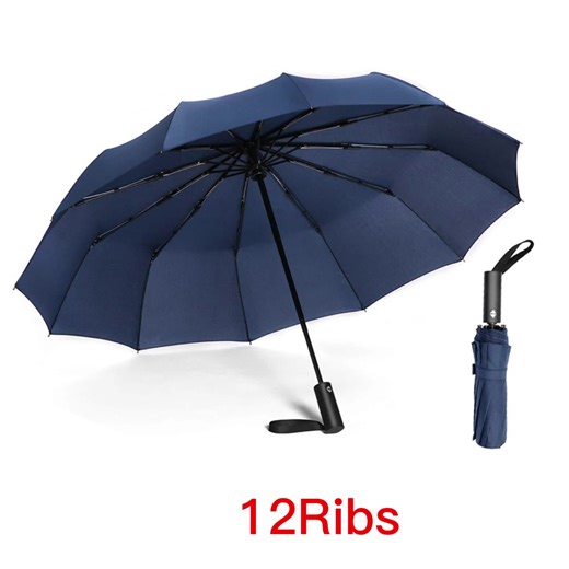 High Quality Custom Logo Compact Automatic Three-Fold Umbrella with UV Printing Auto Open & Close for Camping Promotions-BLACK