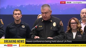 46K views · 360 reactions | 'The fire is now estimated to be 14,117 acres with 15% containment, with over 7,000 structures damages or destroyed' The chief of the LA county fire department provides an update on the spread of the wildfires Watch in full: https://trib.al/7dGJr6w  Sky 501, Virgin 602 | Sky News | Facebook