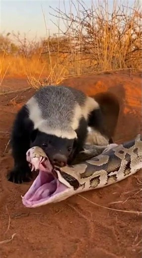 🐍🦡The Python Went for the Rabbit… The Badger Went for the Python #shorts #ytshorts #viral #wildlife