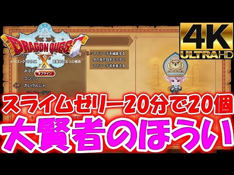 ドラゴンクエストXオフライン 最強魔法僧侶装備大賢者のほうい スライムゼリー20分で20個