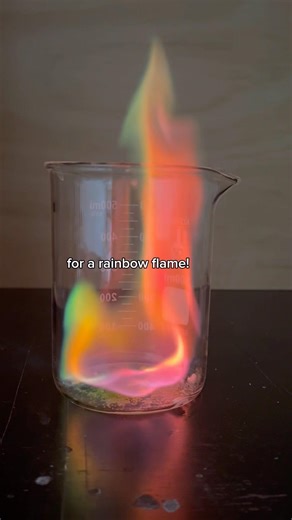 Rainbow flame with metal salts #fypシ #experiment #chemistry #science