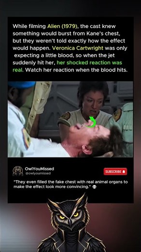 In Alien (1979), Her Reaction Was Actually Real 😳