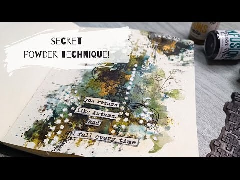 Stamping with powders like you've never seen before Mixed media art journal