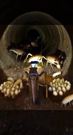 What Happens Inside a Cricket's Home 🦗 #insects #wildlife #pov