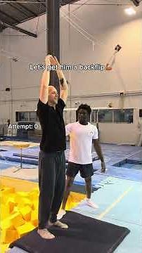 Brought my professor in for a flip lesson😮‍💨 #gymnastics #sport #professor #backflip