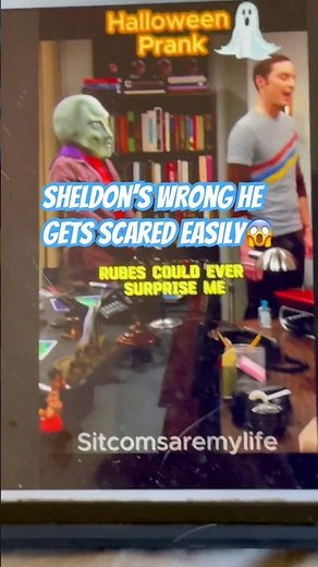 Sheldon get scared easily. He’s trying to prove his friends wrong. ￼🤣