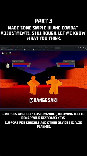 Part 3: Made some simple UI and combat adjustments. #shorts #roblox