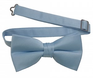 Mens Dusty Blue Formal Satin Pre-Tied Bow Tie in a Variety of Colors by Spencer Js Signature Satin Collection