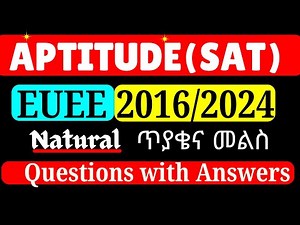 Aptitude EUEE 2016 Natural Exam with Answers - SAT EUEE 2024