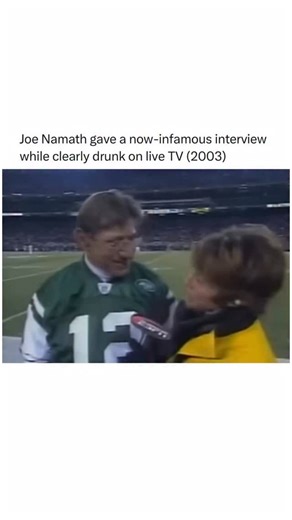 Historic Moments on Instagram: "Back in December 2003, Joe Namath delivered one of the most unforgettable sideline interviews in NFL history 🍻🏈 Before the game, Broadway Joe had reportedly put away a full case of beer, and it definitely showed when the cameras caught up with him. Slurring his words and speaking straight from the heart, he went off-script while trying to compliment reporter Suzy Kolber, creating a moment that instantly went viral before “viral” was even a thing."