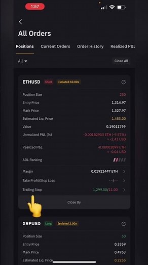 How to set a Trailing Stop Loss on Bybit Mobile - Crypto trading