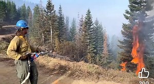 Fighting fire with fire. Reducing the fuel from a controlled area helps slow a wildfire. Watch more wildfire videos at WildfireHQ on YouTube. https://wildfirehq.square.site/product/unisex-hoodie-stronger-than-the-storm/44?cp=true&sa=true&sbp=false&q=false | Wildfire HQ