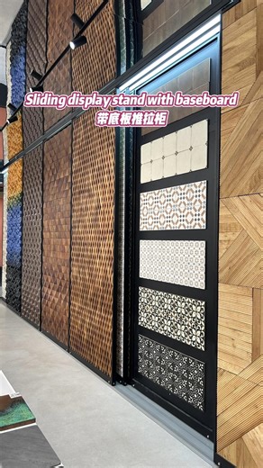 Sliding display stand with baseboard.Tile display stand/wallpaneldisplaystand/ #exhibitors